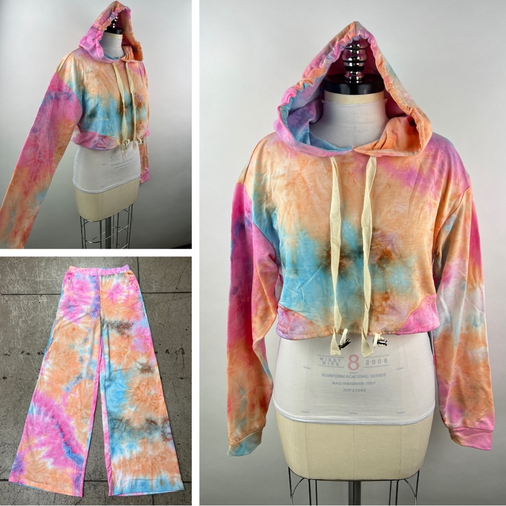 💚 3307. 2 Piece Hoodie Pant Tie Dye Set